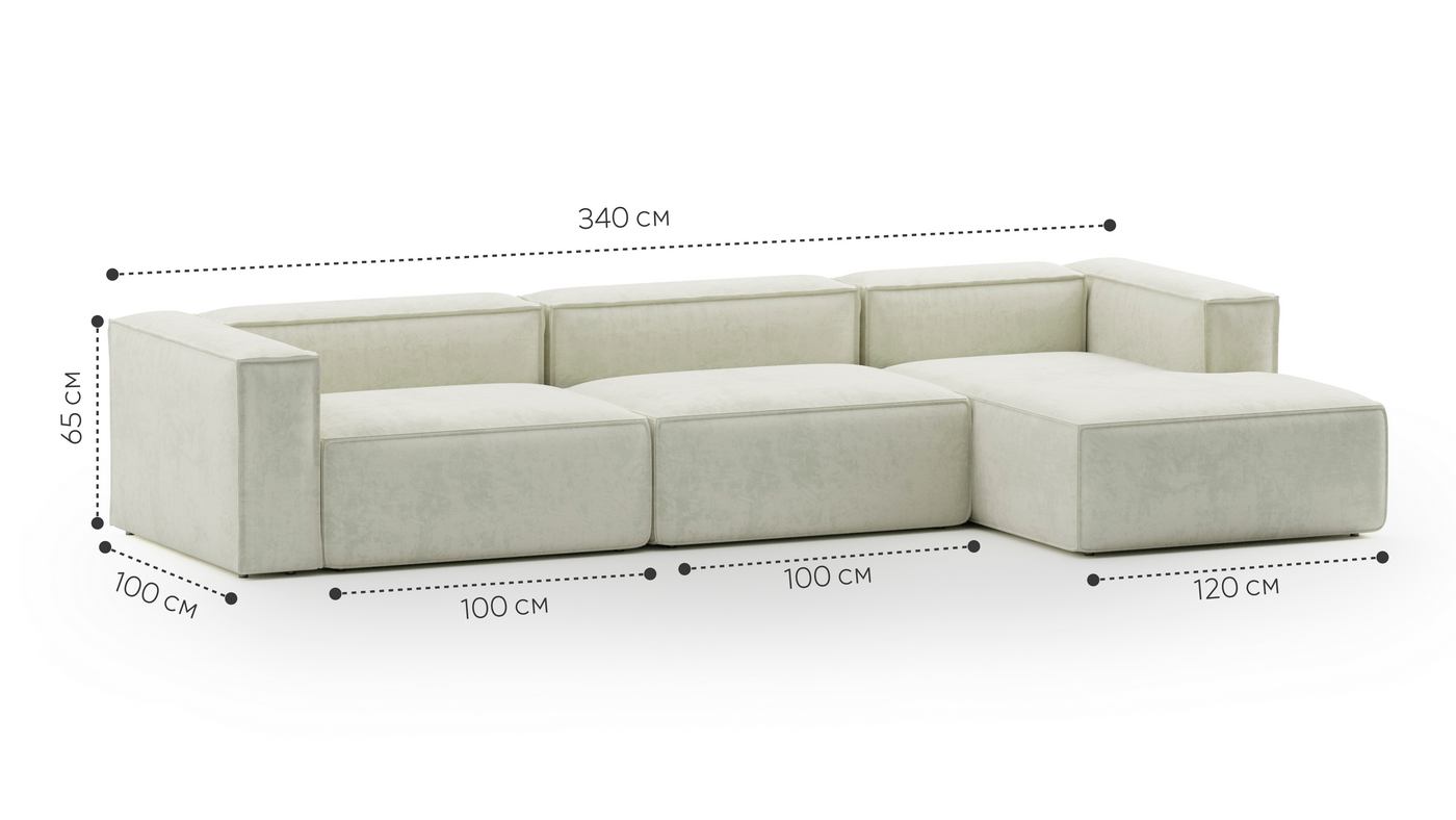 Диван Лофт трехместный угловой Teddy 005